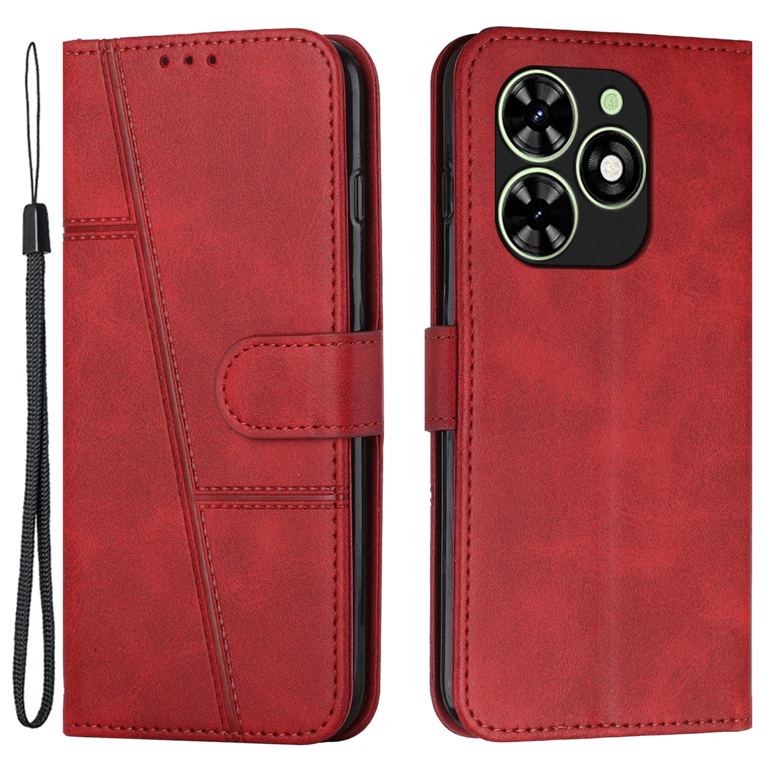 For Transsion Tecno Spark Go 2024 4G / Spark 20C / Pop 8 Leather Case Calf Texture Wallet Phone Cover - Black For Transsion Tecno Spark Go 2024 4G / Spark 20C / Pop 8 Leather Case Calf Texture Wallet Phone Cover - Black